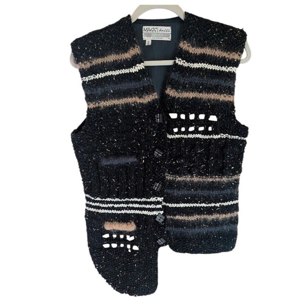 Maggi Knits Vest Women M Artisan Avant Garde Asymmetrical Boho Lagenlook Ireland